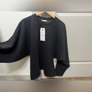 Zara Charcoal Crewneck butterfly sleeves Sweatshirt